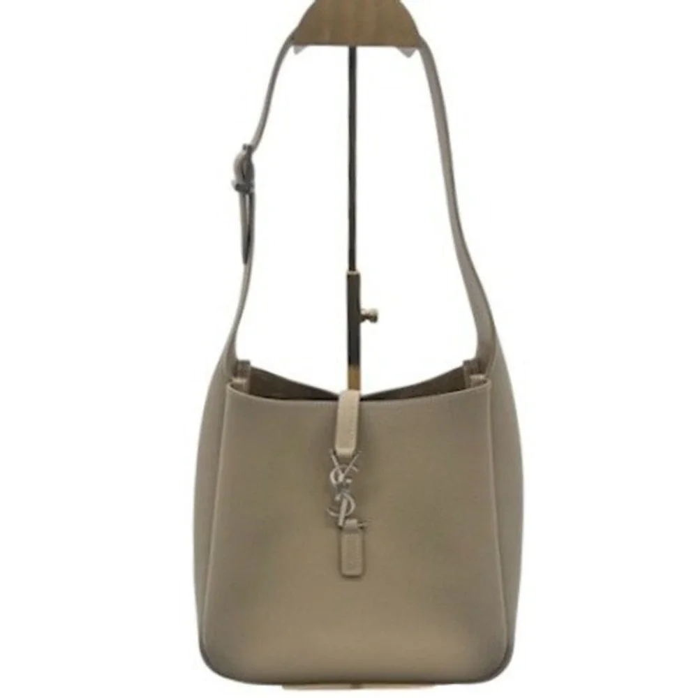 Yves Saint Laurent YSL Smooth Calfskin Small Le 5 A 7 Soft Hobo Bone Bag Purse - Picture 1 of 11